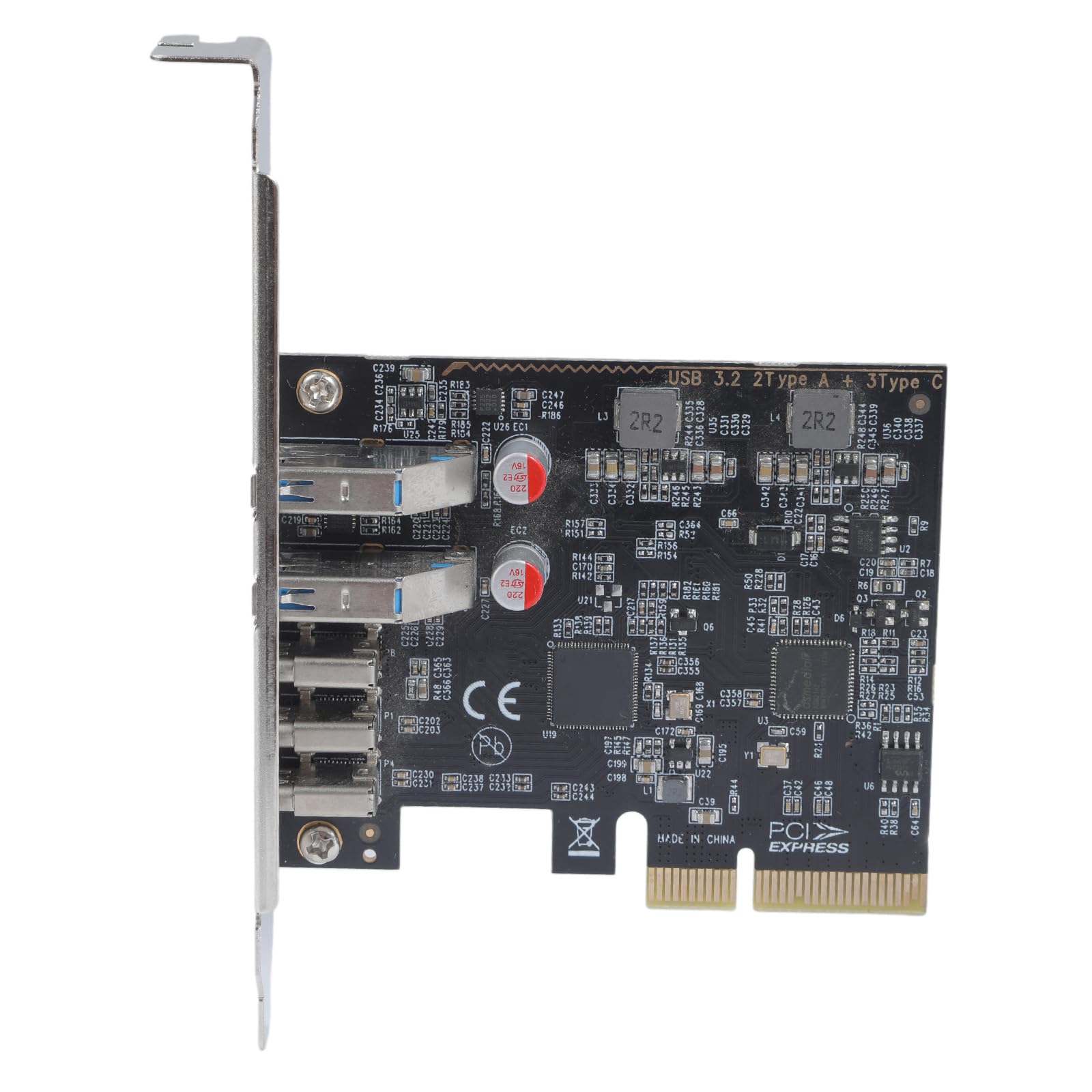Scheda adattatore PCIE USB3.2 Gen 2 a 5 porte con connettore USB e tipo C per una connettività affidabile, trasferimento dati ottimale, porta di tipo C e USB