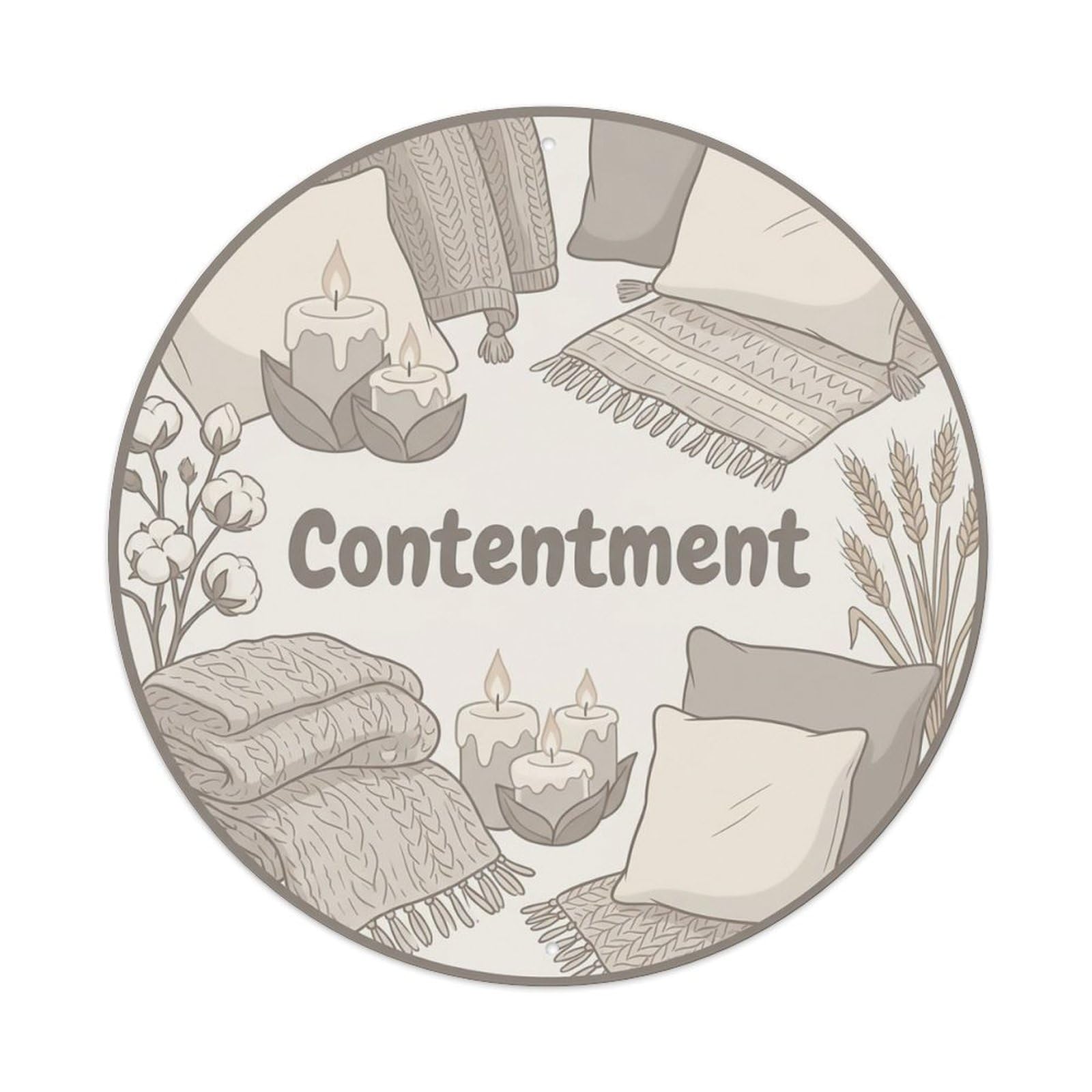 Cozy She Shed Floral Contentment Metal Tin Sign