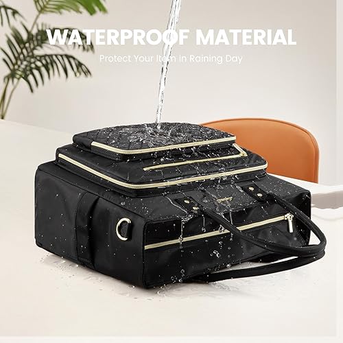 Miniatura 8 de LOVEVOOK Bolsa de mano para profesora para mujer, bolsa para laptop, bolsa de trabajo, bolsas de enfermería con soporte para tazas grande, maletín