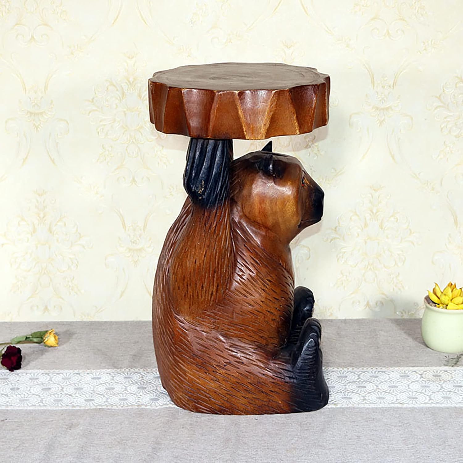 Plant Rack, Flower Pot Room and Outdoor Balcony Living Room Office Garden Creative Bear -Shaped Plant Shelf