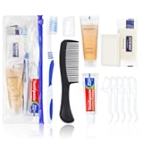Pack of 3 Hygiene Kit, Hygiene Kit Bulk, Individually Packed, Travel Hygiene Kit with Toothbrush, Toothpaste, Comb, Shampoo, Floss Picks and Soap