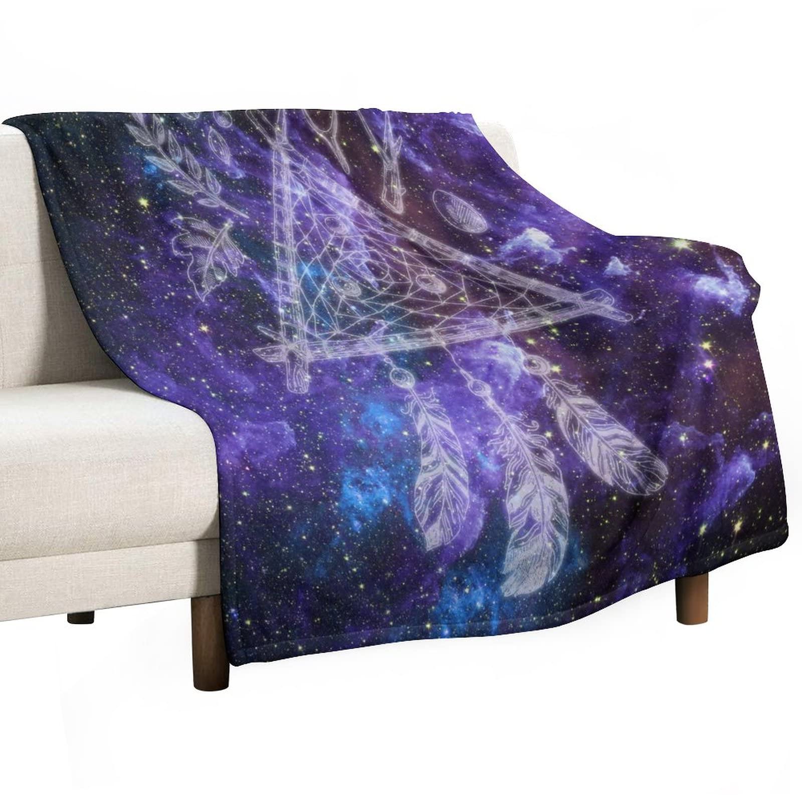Couverture attrape-rêves pour canapé et soirées cocooning en flanelle galaxie