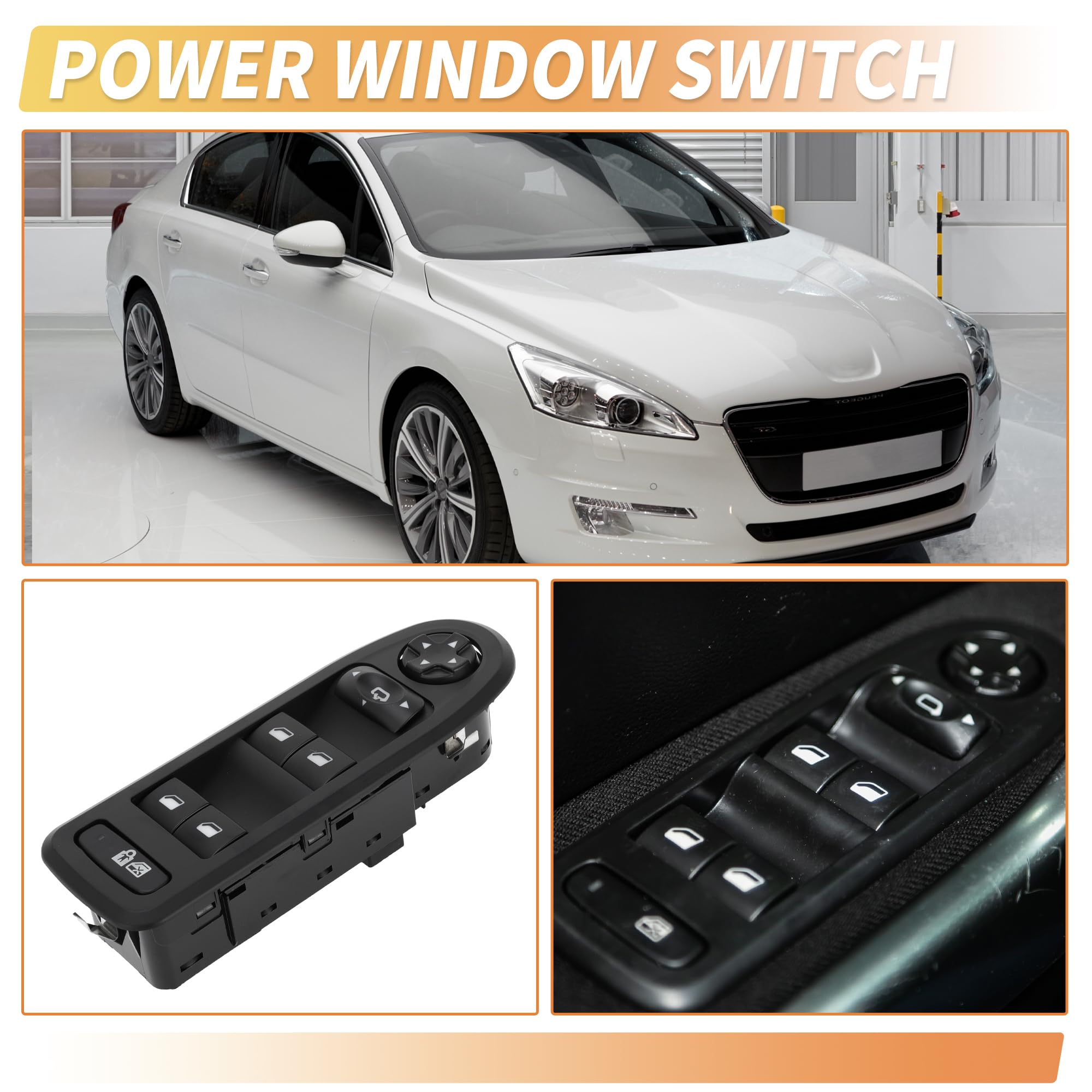 A ABSOPRO Fensterheberschalter Vorne Links Für Peugeot 508 2012 1 Stk