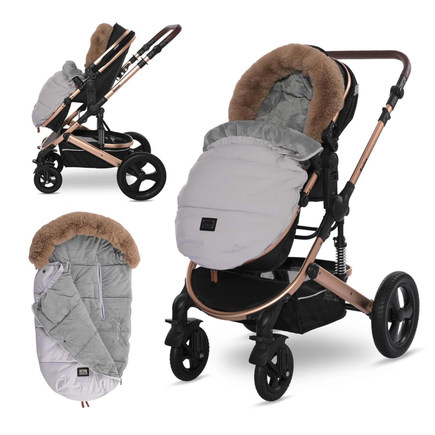 Lorelli Sacco Caldo Universale Per Passeggino Black Thermo Stroller Black (Grigio)