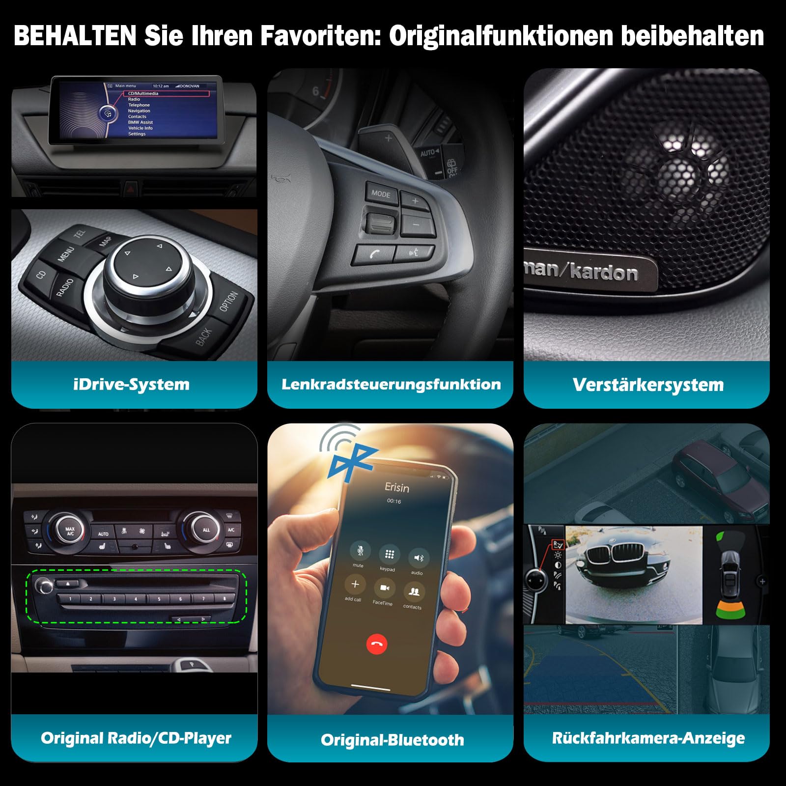 Qualcomm 8 Núcleos Android 14 Radio Coche Estéreo 4GB+64GB GPS Navegador para BMW X1 E84 2009-2015 CIC Soporte Inalámbrico CarPlay Android Auto 10,25 Pulgadas IPS Dab+ WiFi USB Bluetooth IDrive CANBus