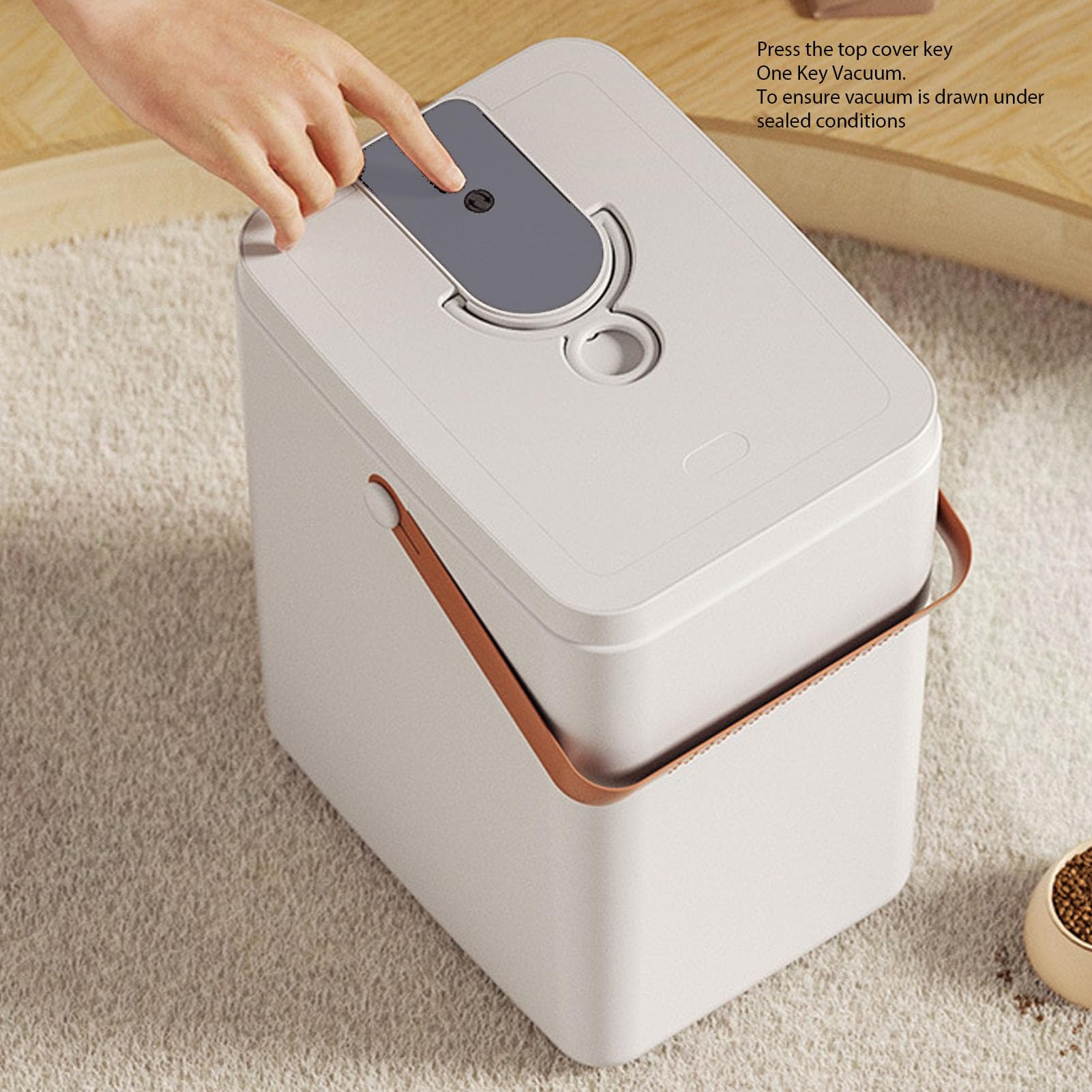Yosoo Health Gear Contenedor de Comida para Mascotas Sellado Al Vacío Contenedor de Almacenamiento de Alimentos para Mascotas Hermético de Plástico Batería Recargable de 13 Litros Cuchara Incluida