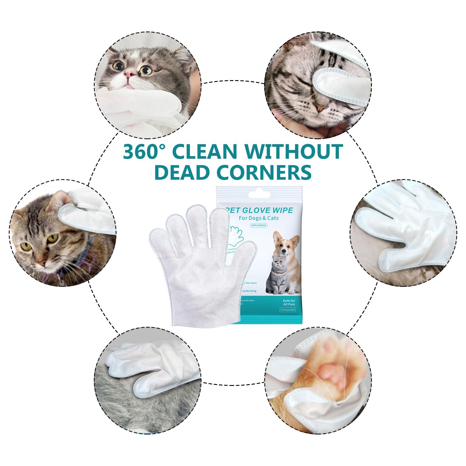 BYZESTY 36 Pièces Gants De Nettoyage pour Animaux De Compagnie, Lingette Chien Chat, Gants Tout-en-Un pour Chien Et Chat, Gants sans Lavage pour Animaux pour Voyages, Nettoyage sans Rinçage