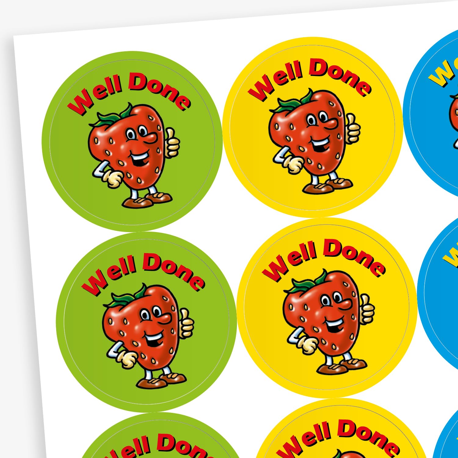 100 Scented Strawberry Well Done Amazing Effort Work Doughnut Motivational School Praise Teachers Reward Stickers 32mm Primary Teaching Services