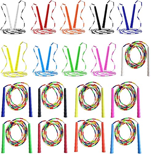 Miniatura 7 de Cuerda de saltar con cuentas coloridas de longitud ajustable con mango antideslizante Durabilidad Saltar Cuerda para entrenamiento deportivo