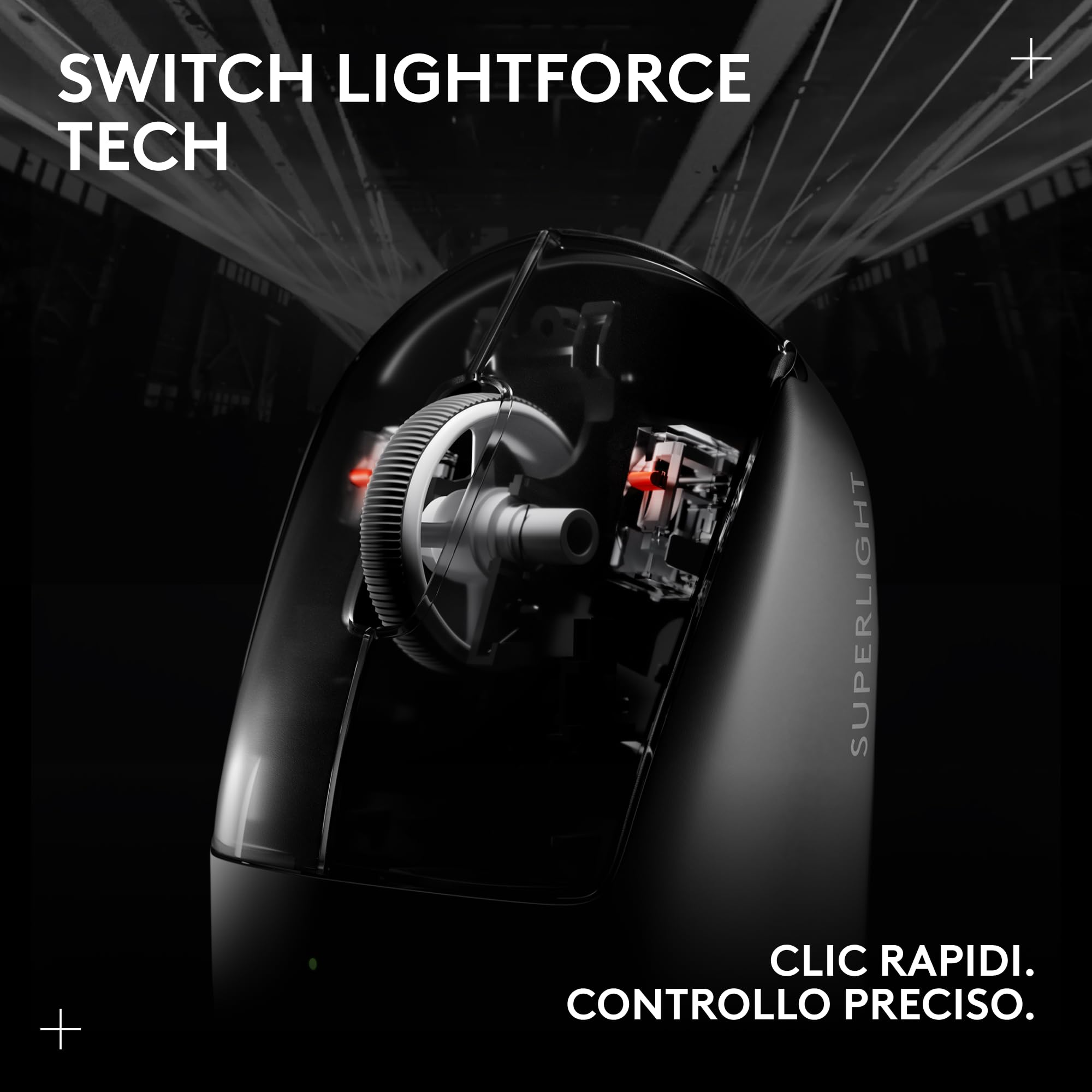 Logitech G PRO X SUPERLIGHT 2 - mouse gaming wireless, mouse Pro-Grade da 60 g con 5 pulsanti programmabili, sensore 44.000 DPI, velocità di aggiornamento di 8 kHz, ricarica USB-C per PC/Mac - Bianco