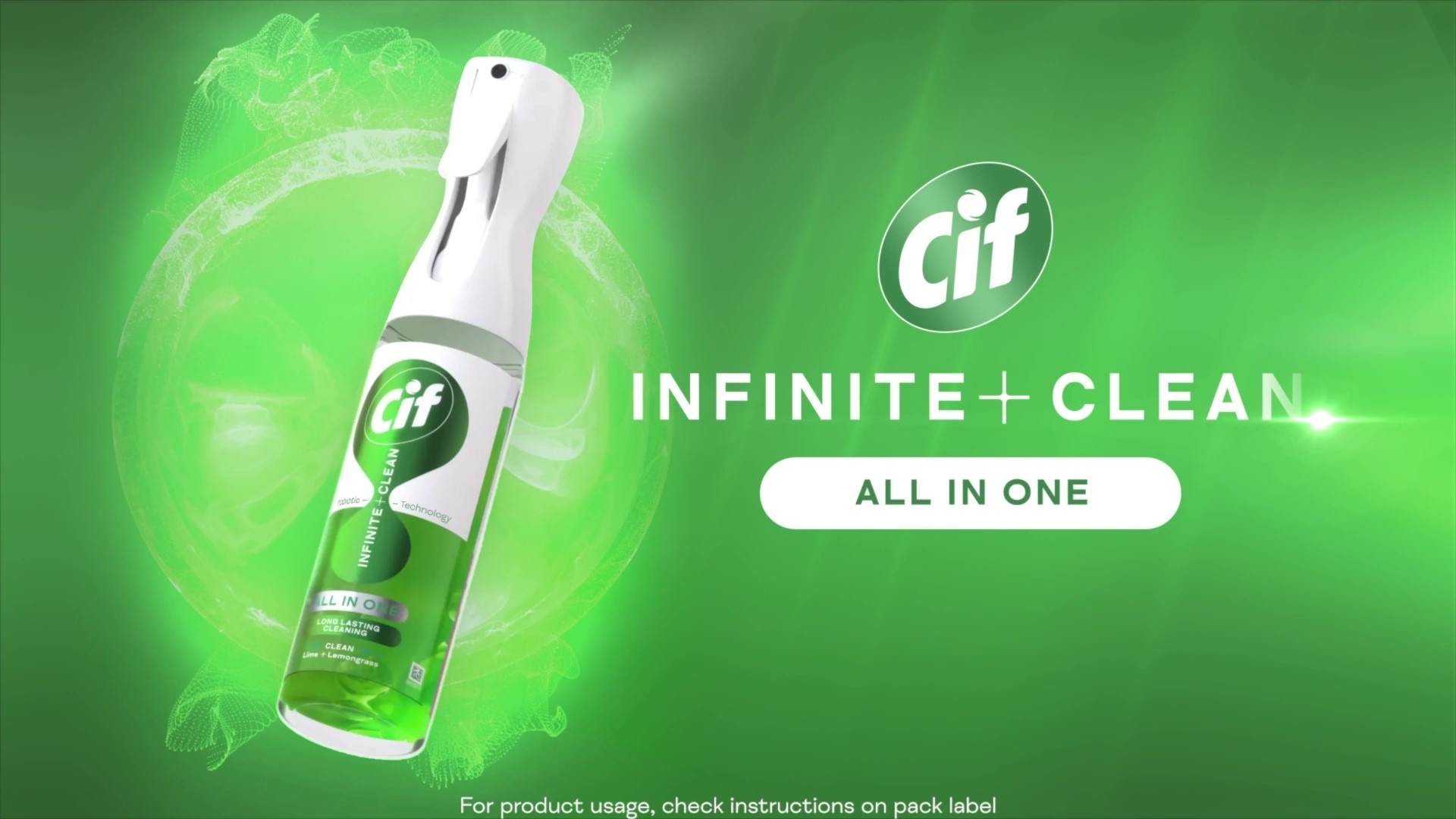 CIF Infinite+Clean Spray Nettoyant Universel Lotus Et Sel Marin 280 Ml