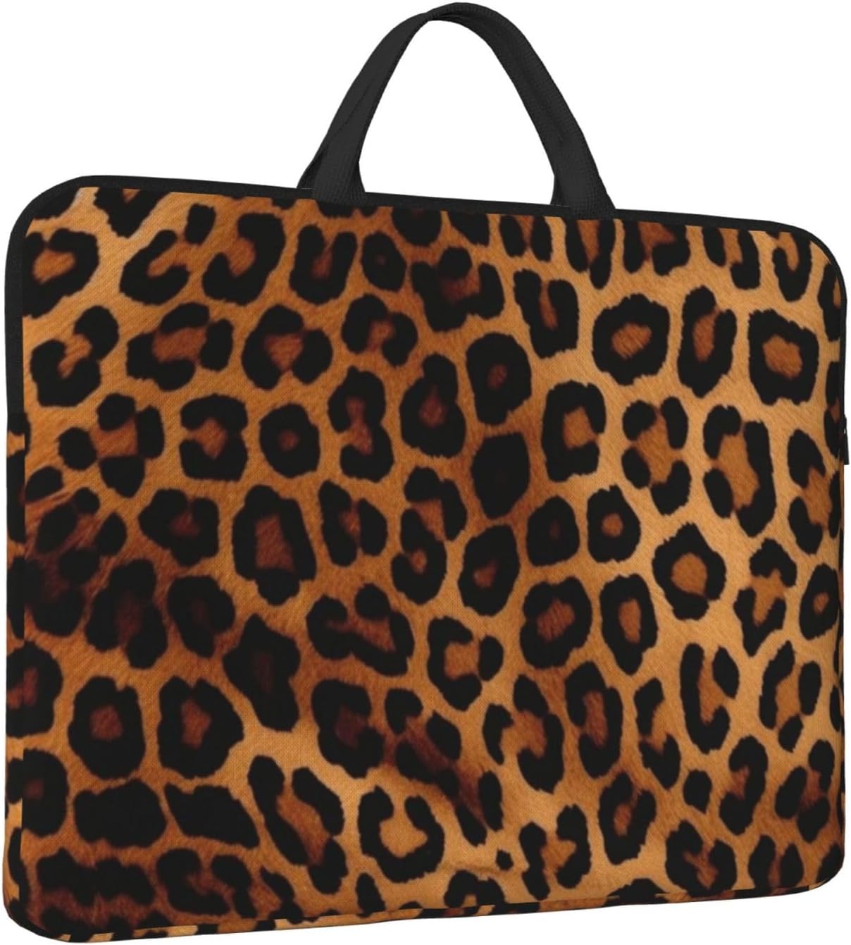 14in Laptop Sleeve Bag, Lightweight Waterproof Laptop Bag Shockproof Soft Carrying Case Cool Cheetah Leopard Tablet Travel Cover with Handle for 13-14 Inch Notebook image 4