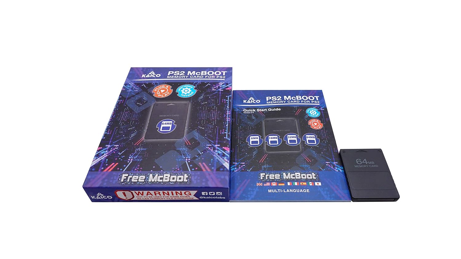 Kaico Free Mcboot 64MB PS2 Memory Card Running FMCB PS2 Mcboot 1.966 for Sony Playstation 2 - FMCB Free Mcboot Your PS2 - Plug and Play - Playstation 2 CFW McBoot 1.966…
