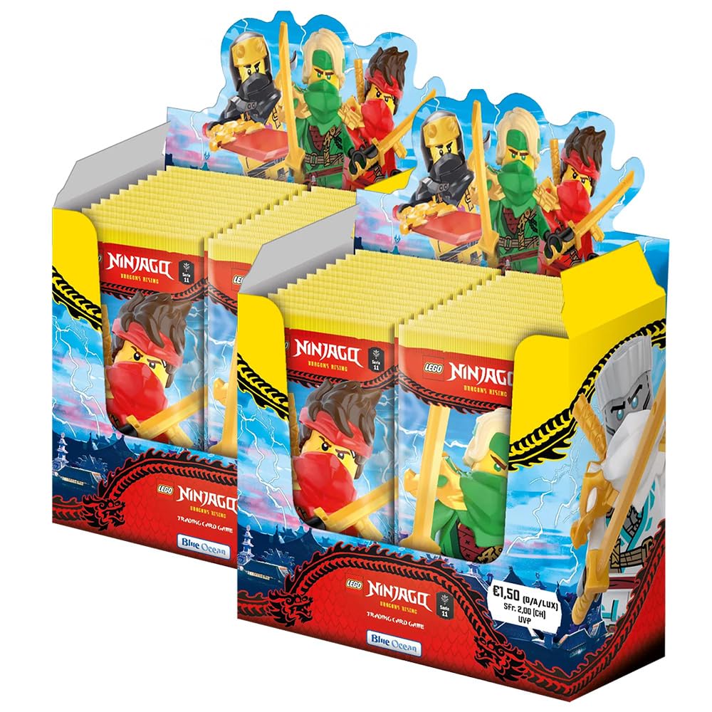 Bundle mit Lego Ninjago Serie 11 Trading Cards - 2 Display (72 Booster) + Exklusive Collect-it Hüllen