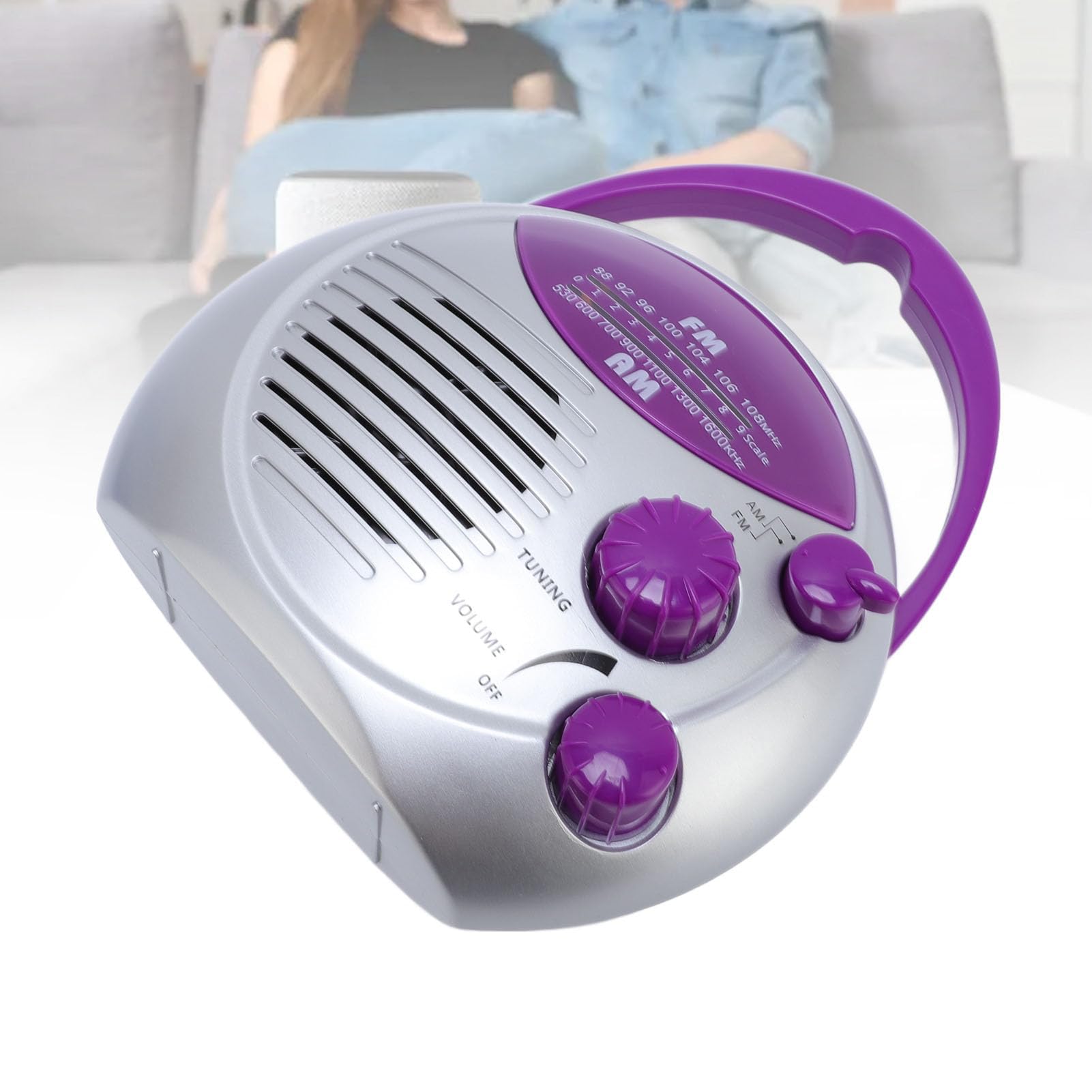 Radio De Douche AM/FM Imperméable | Haut-Parleur Étanche pour Douche | Radio à Piles avec Bouton de Volume Accrochable pour Maison Cuisine Salle de Bain Bain à Remous