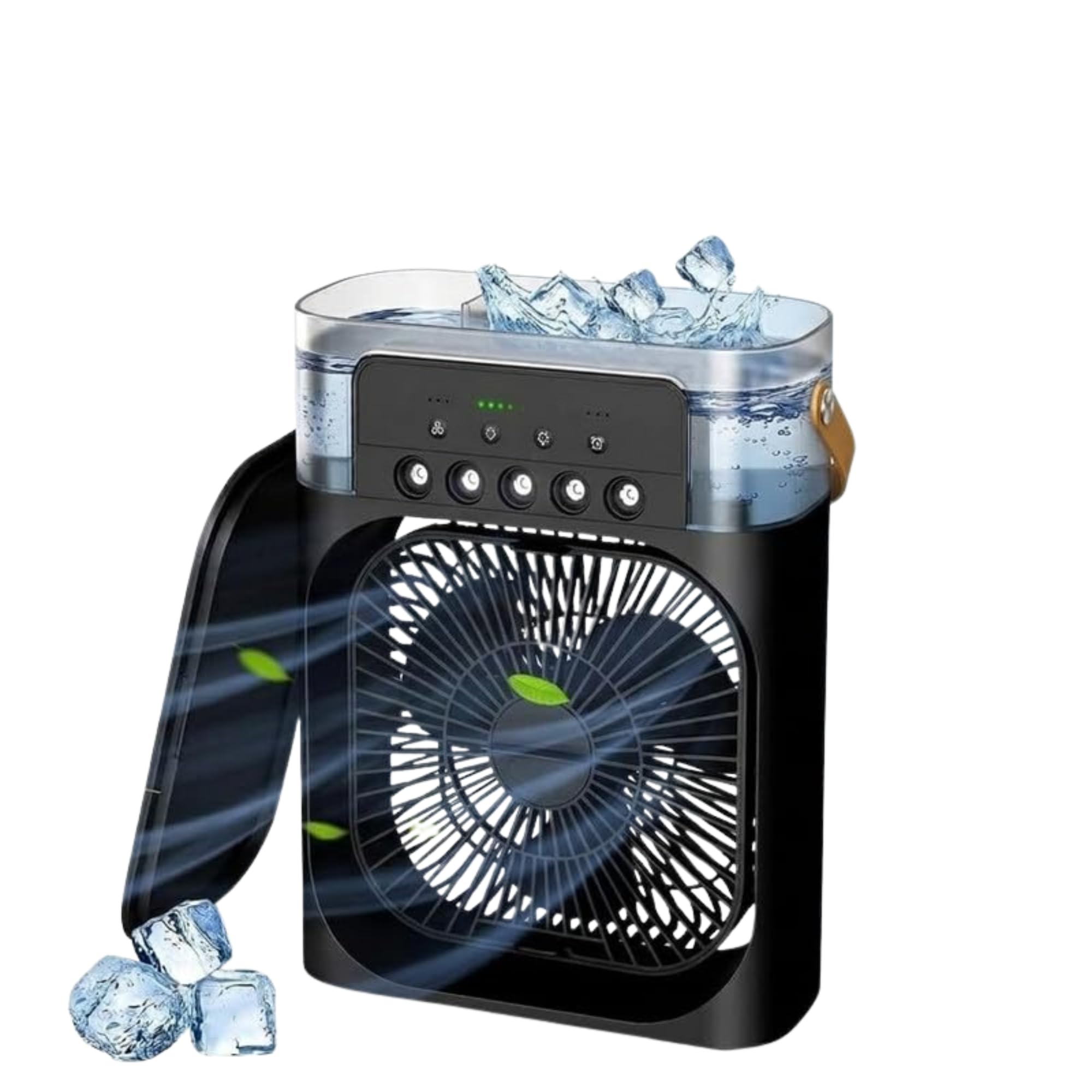 Drumstone TopRated 𝟏𝟓𝐘𝐫 𝐖𝐚𝐫𝐫𝐚𝐧𝐭𝐲 Portable Air Conditioner Fan, Mini Evaporative Air Cooler with 7-Color LED Light, 3 Wind Speeds and Spray Modes for Home and Office – Black