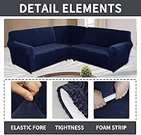 Vista 2 de Funda elástica para sofá reclinable esquinero de terciopelo en forma de L de 5 asientos, fundas para sofá esquinero para sofá seccional, fundas