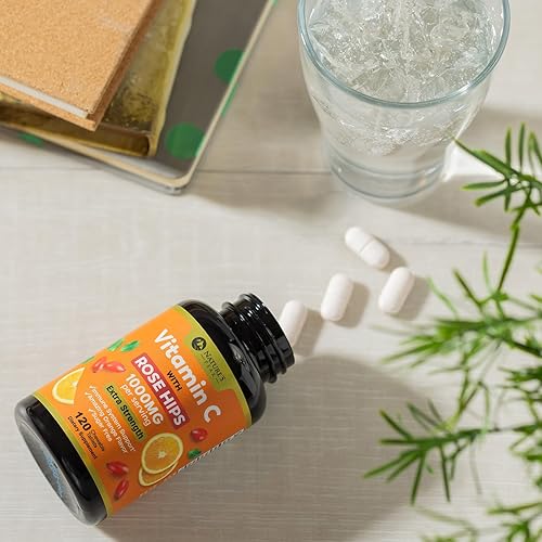 Miniatura 9 de Suplemento masticable de vitamina C de 1000 mg  Suplemento dietético de vitamina C extra fuerte con Rose HIPS, apoyo antioxidante Nature's VitaminC,