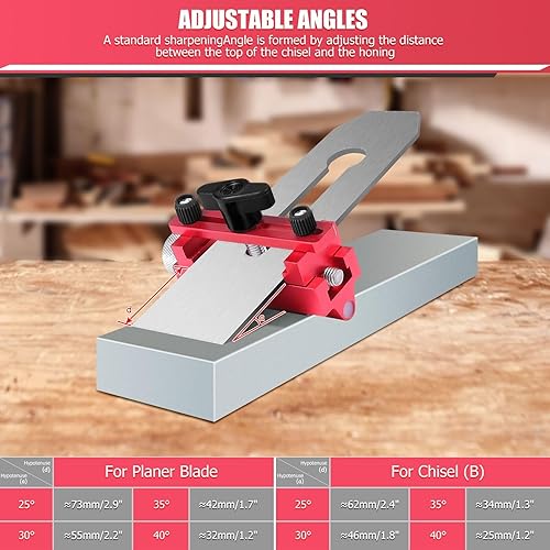 Miniatura 2 de SLIIMU Herramienta de guía de afilado, guía de afilado de aleación de aluminio para cinceles y planos, plantilla de afilado de cincel para