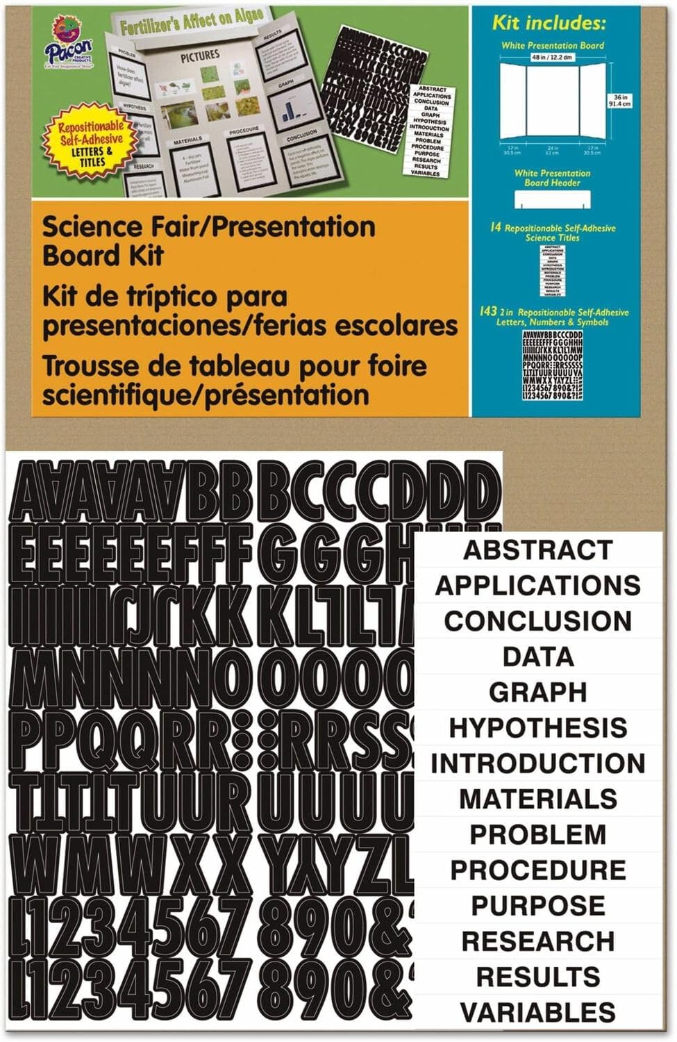 Pacon Corporation 3793 Corrugated Presentation Board Kit, 48-Inch x36-Inch, White