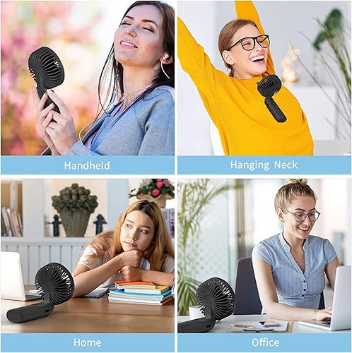 Miniatura 7 de Ventilador de mano, ventilador portátil, ventilador personal recargable por USB de 4000 mAh, mini ventilador de escritorio plegable de 180, 6