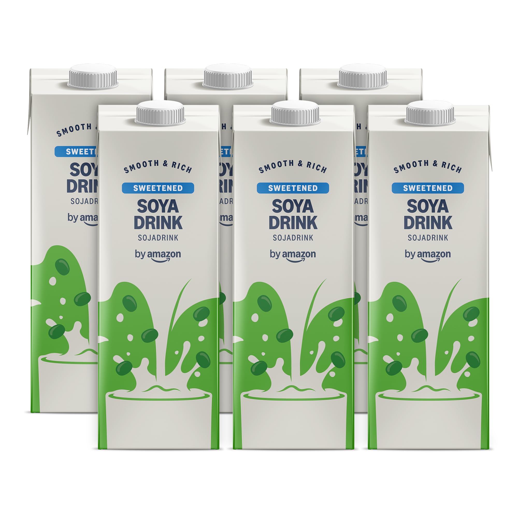 by Amazon Con Azúcar Bebida De Soja, 6 x 1L