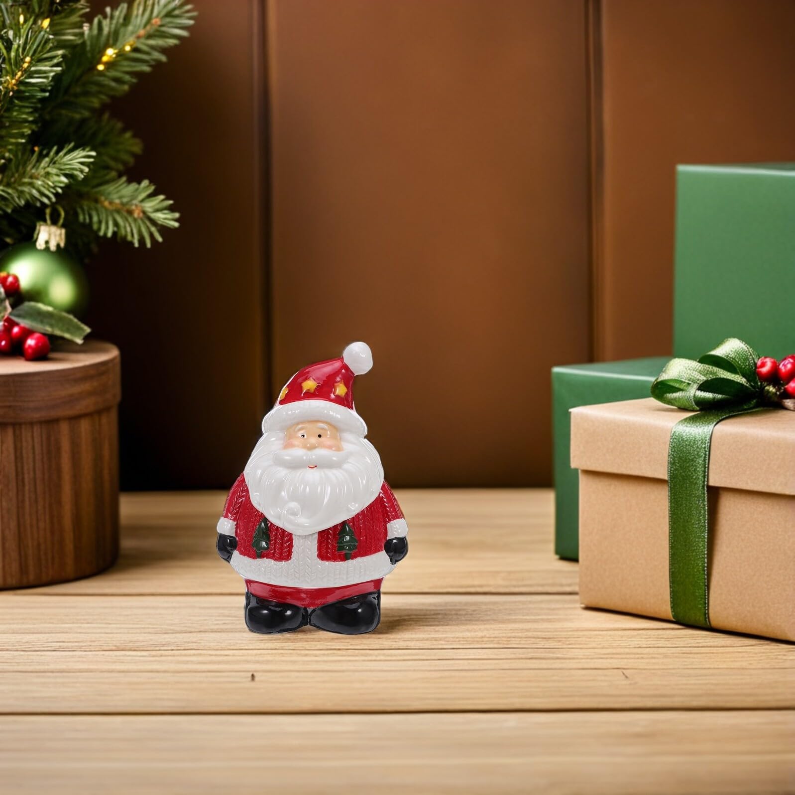 Weihnachtliche Keramik-zuckerdose mit Santa Claus-motiv Luftdichter Deckel Festhaltend Frische für Süßigkeiten und Kekse Dekorative Festtags-dose als Tischakzent und Geschenkidee