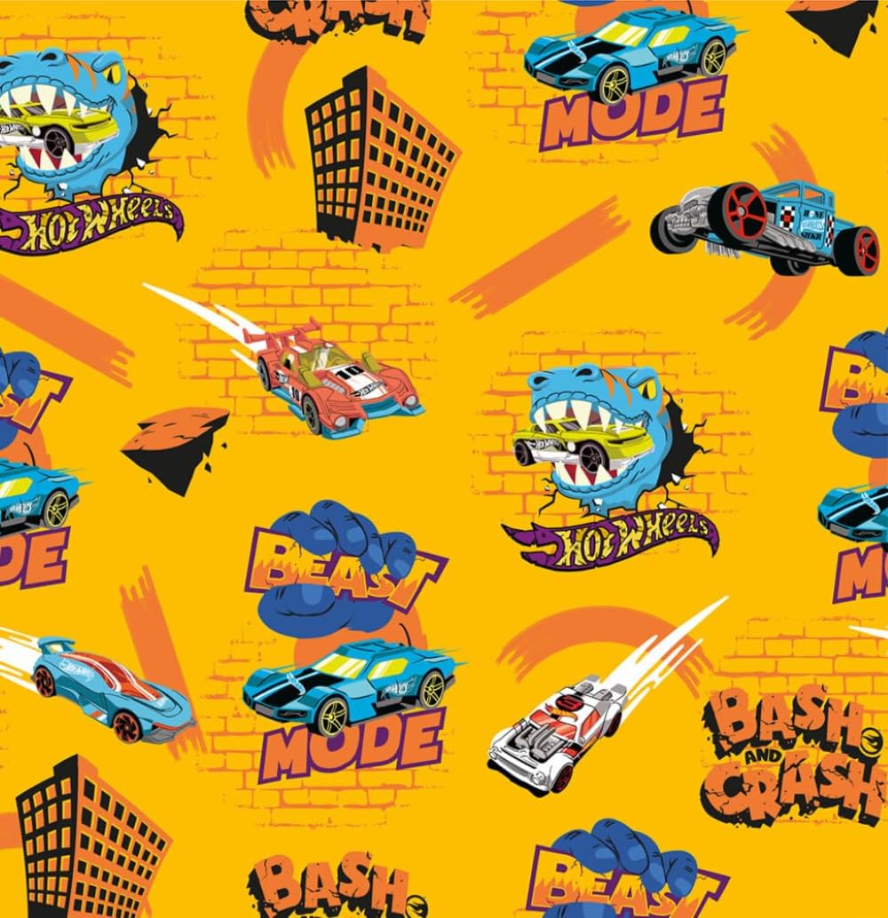 Cartoon Fabric Cotton Print Fabric 44'' Wide, 100% Cotton Children's Craft Fabric Material for Quilting, Sewing, Dressmaking (2963) (Beast Mode, 1 Metre Pre-Cut)