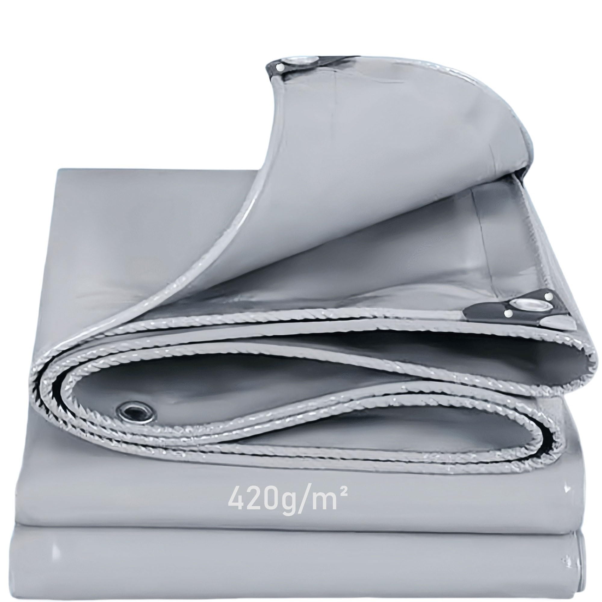 Lona impermeable exterior gris de PVC 420g/m² 0.5x6m para remolques