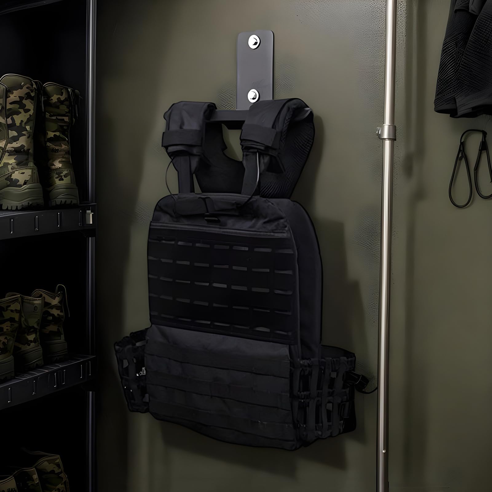Weight Plate Wall Mount Attrezzatura da Palestra a Parete in Acciaio | Attaccapanni per Giubbotti per Palestre Garage Uffici Negozi Calci Motorri