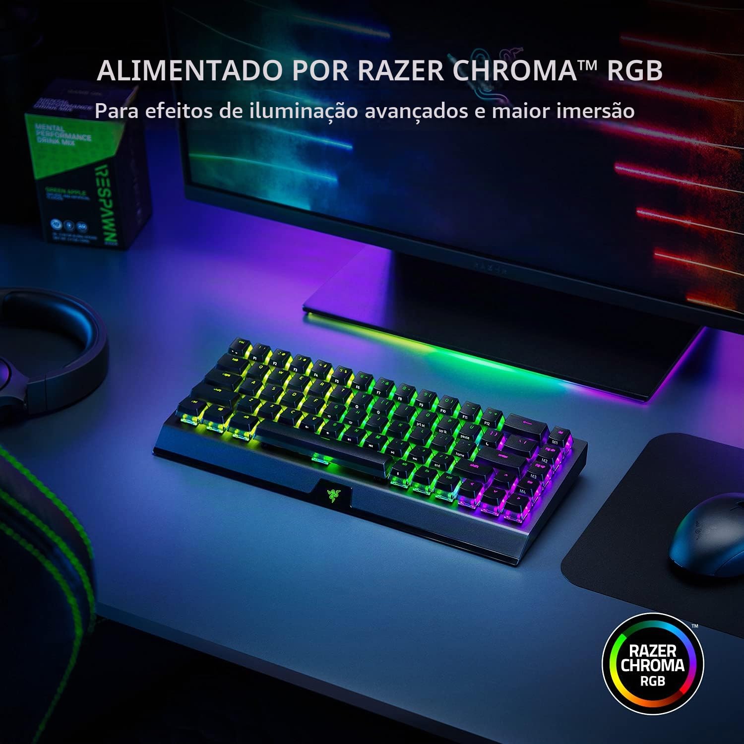 Razer BlackWidow V3 Mini HyperSpeed 65% teclado mecânico sem fios
