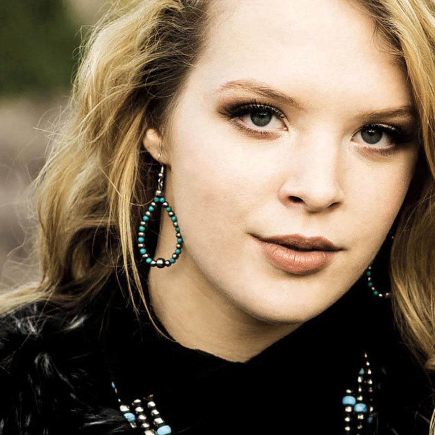 4 PCS Western Turquoise Jewelry for Women Boho Vintage Navajo Pearl Necklace Earring Bracelet Ring Set Country Cowgirl Accessories for Gift - Image 3