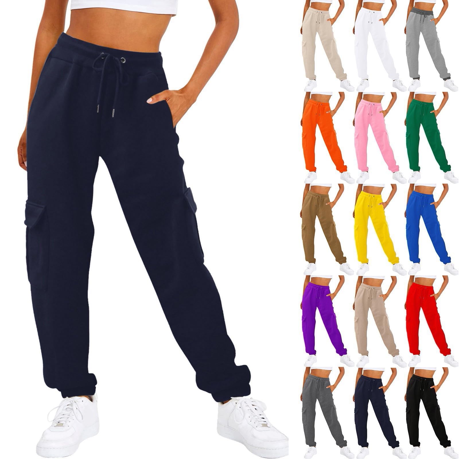 Pantalones de chándal largos holgados para mujer, pantalones deportivos