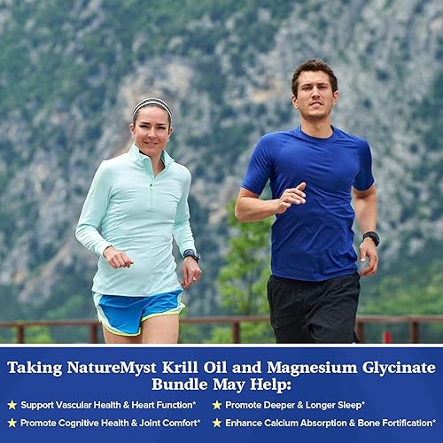 Miniatura 7 de NatureMyst Paquete de aceite de krill y glicinato de magnesio, grado profesional, sin OMG, articulaciones, corazón, sangre, cerebro, sueño y salud