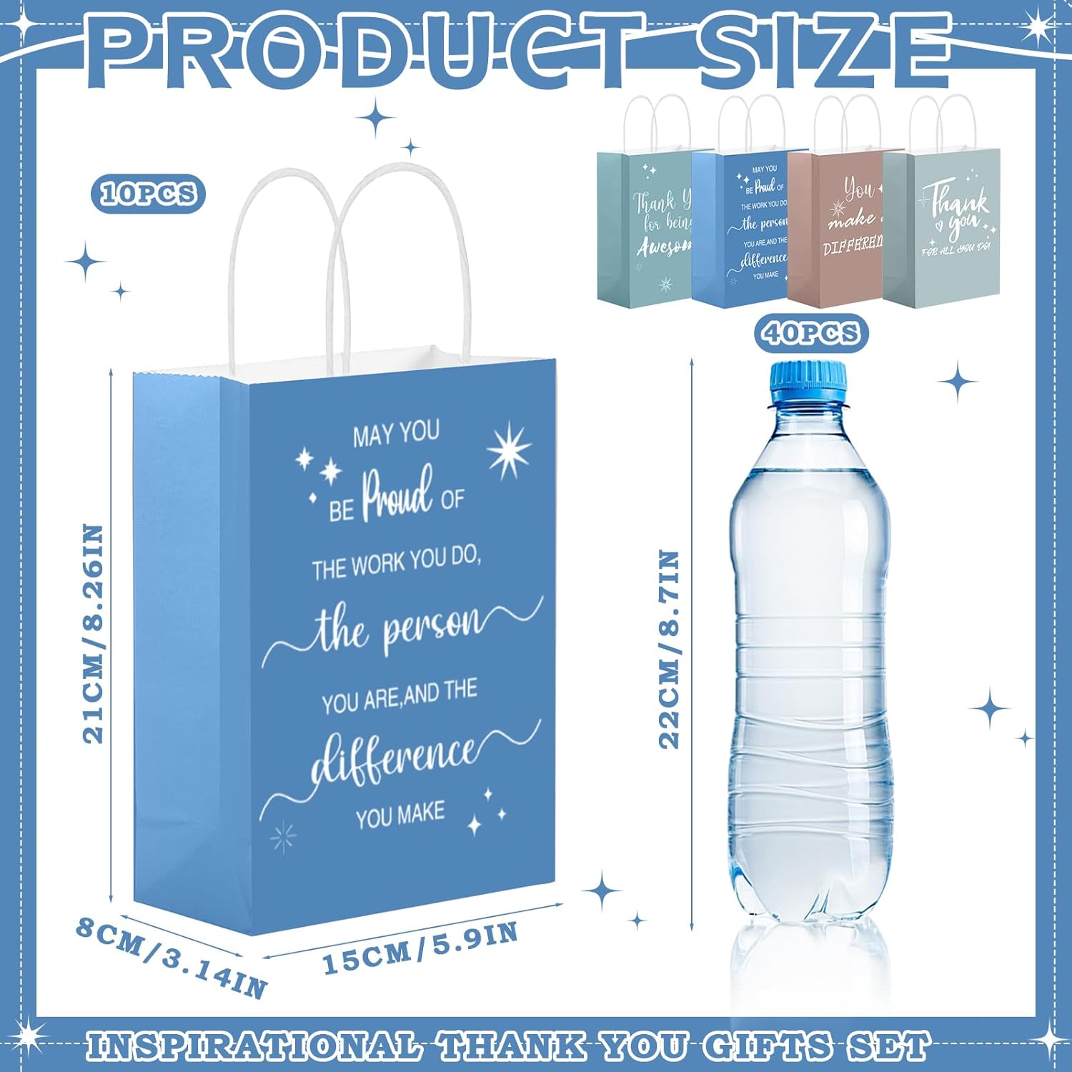 Gueevin 40 Pcs Employee Valentines Gifts for Team Work Staff Employee Appreciation Thank You Bulk Bags for Holiday Corporate Gifts Bulk Nurse Gift(Appreciation,Morandi) - Image 2