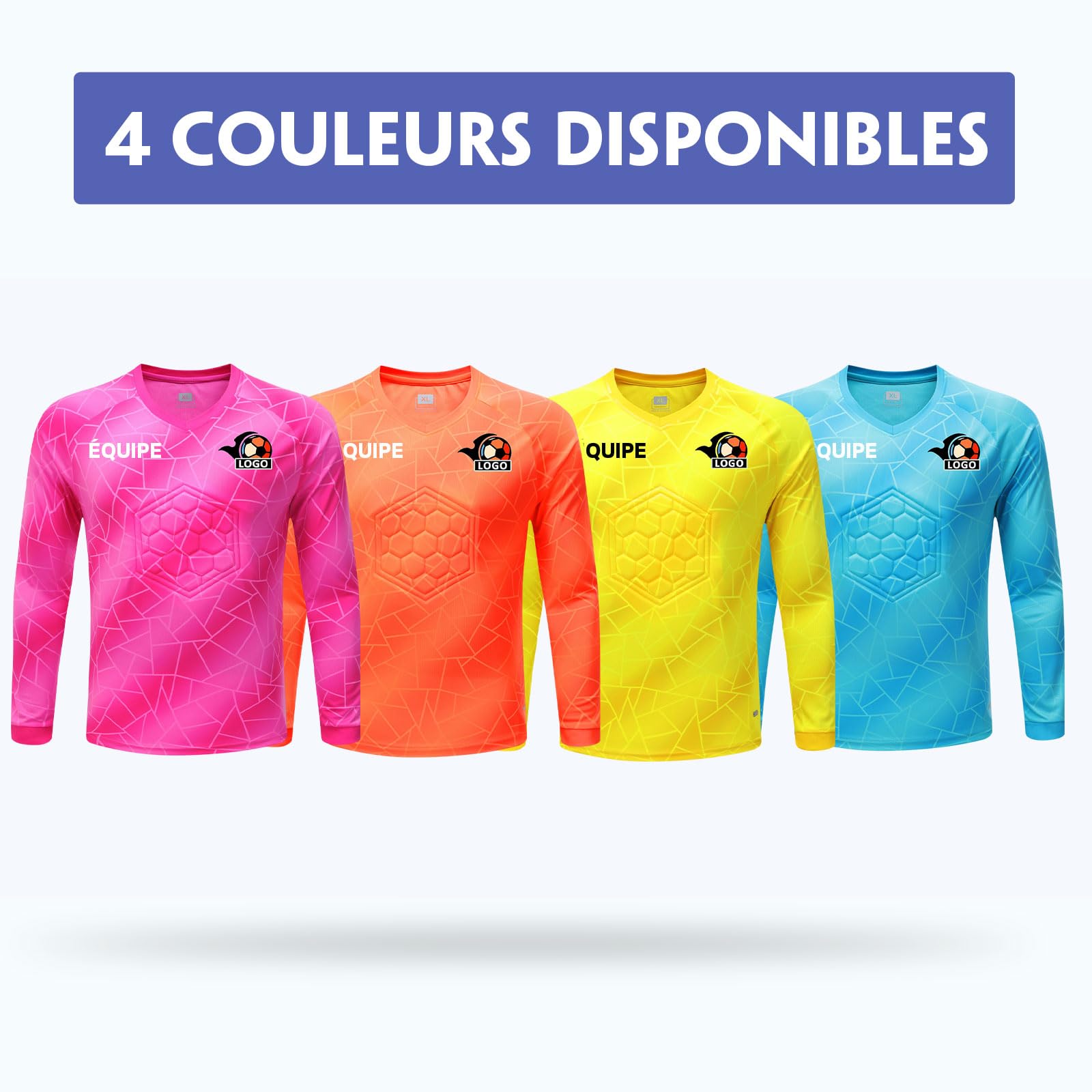 LAIFU Maillot de Gardien de Football Personalisé pour Adultes, Ados et Enfants Choix de Nom, Numéro et Logo