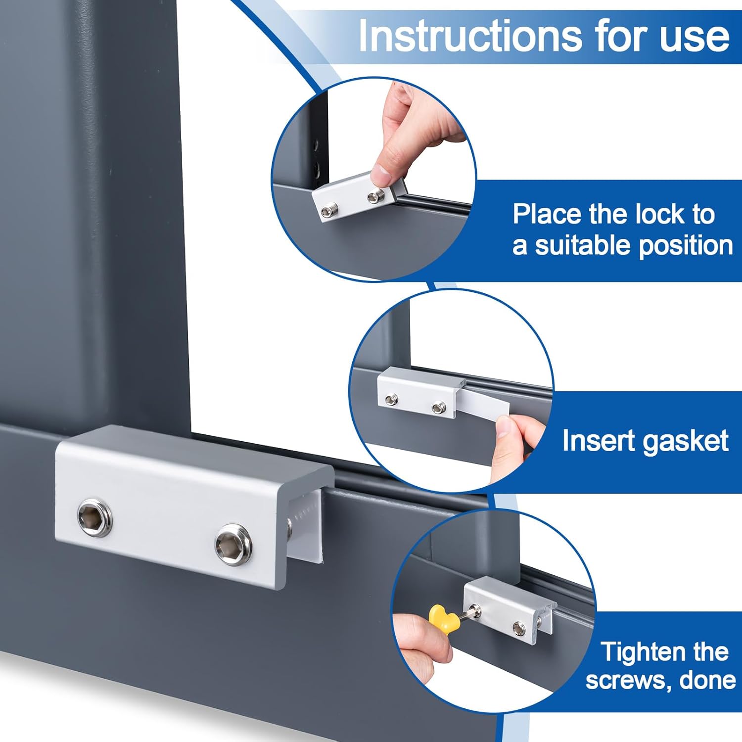 BOOMIBOO Window Locks (6 Sets), Security Window Locks with Keys，Easv to Install,Adjustable Security Window Lock,Double window locks for Home Safety for Vertical and Horizontal Sliding Windows (Silver)