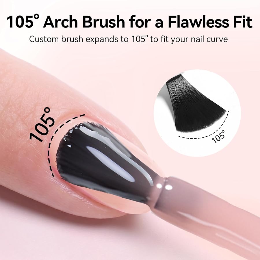 Makartt Builder Base Top Coat Kit: 2Pcs 15ML 8-in-1 Nude Gel Nail Builder | UV Light Needed, Builder Rubber Base for Apex Building Strengthen Extension, High Glossy & Long Lasting, Home DIY & Salon Use, image 7