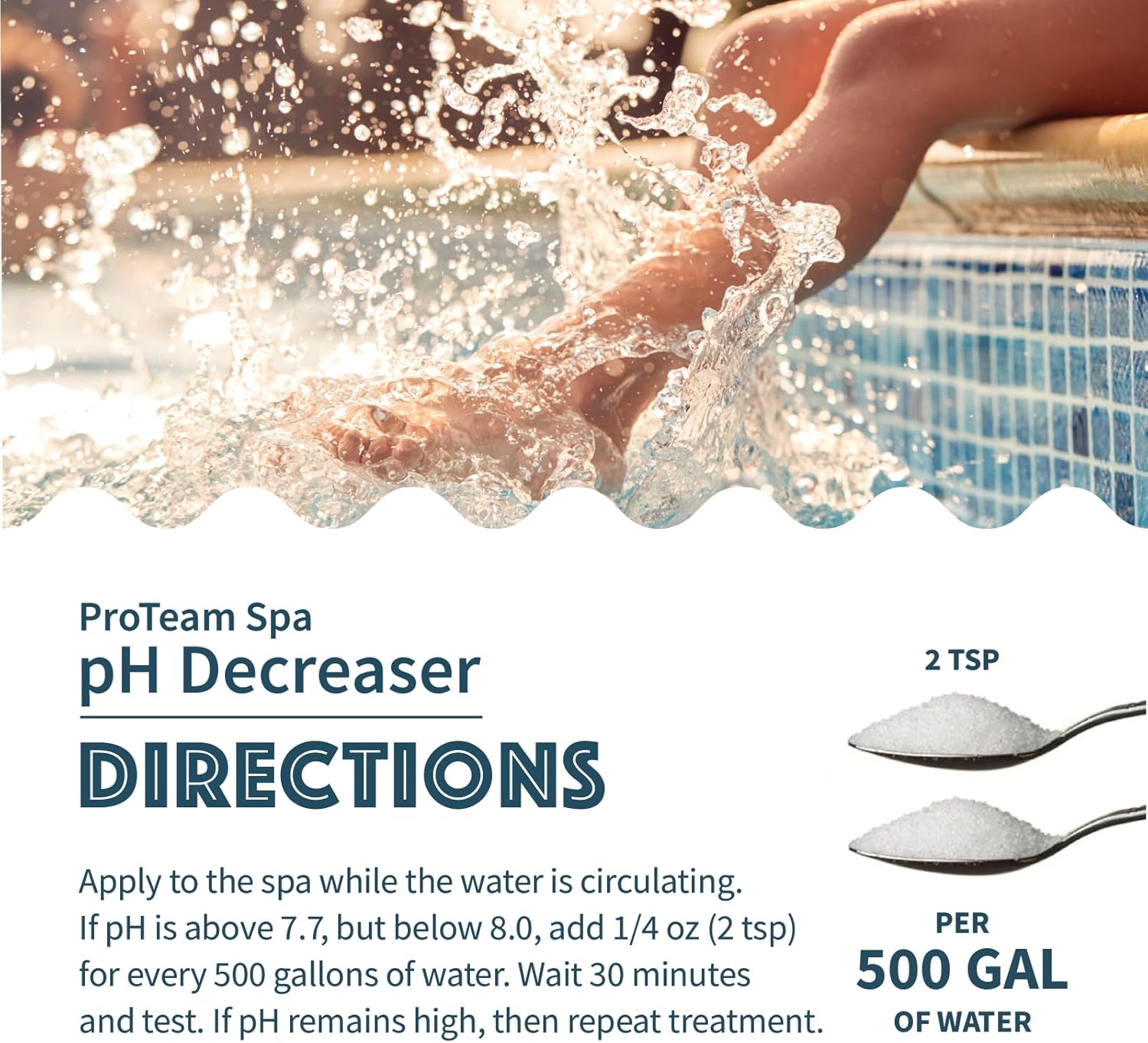 ProTeam Spa pH Decreaser for Hot Tub - pH Down Hot Tub pH Decreaser Bundle with SplashWiz Spa & Hot Tub Chemicals Care Guide e-Book Made in USA (1.5 lb) (2 Pack)