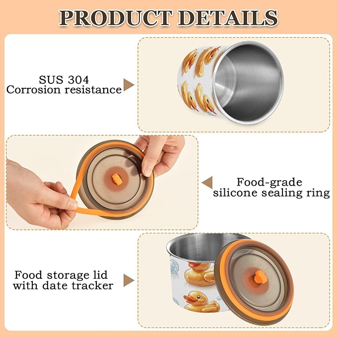 ALAZA Animal Duck Airtight Coffee Bean Canister 900ml miniatura 6