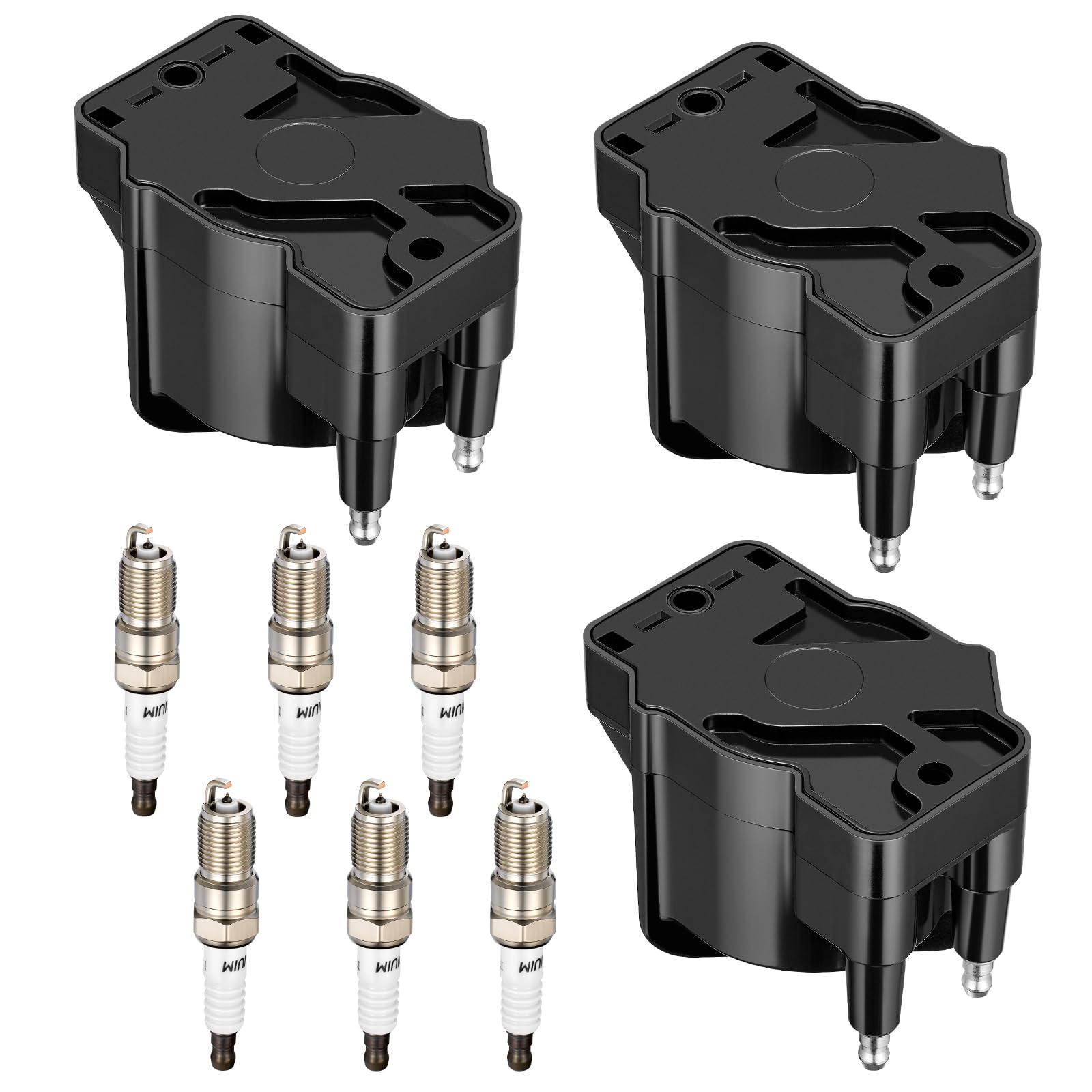 3 Ignition Coils &amp; 6 Spark Plugs D555 4469 for Chevy for Buick 3.8L
