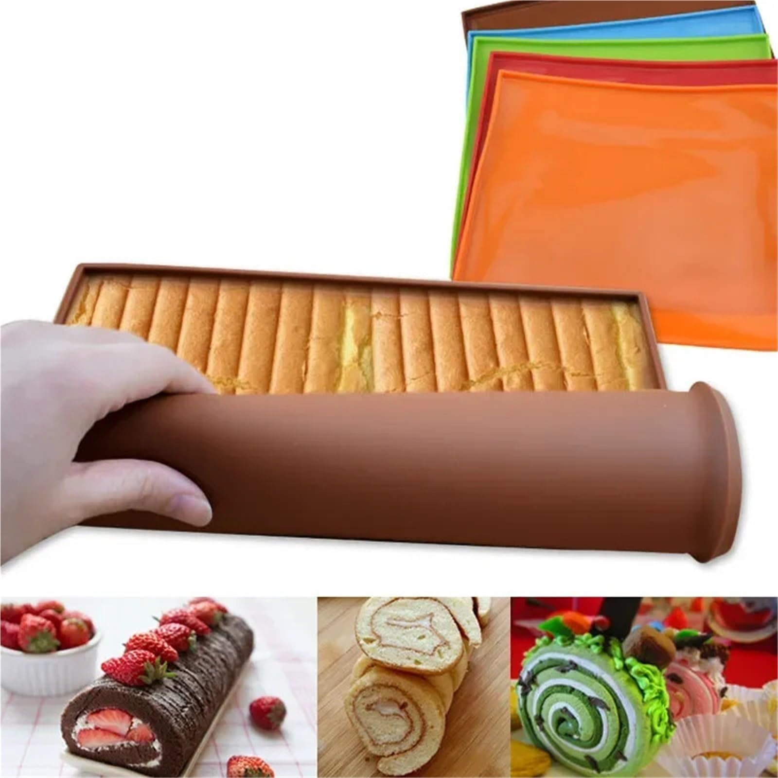 Ofenmatte 4 Stück Silikon-Backmatte, Ofenmatte, Antihaft-Backen, Gebäck, Werkzeuge, Küchenhelfer, Zubehör(Blue)