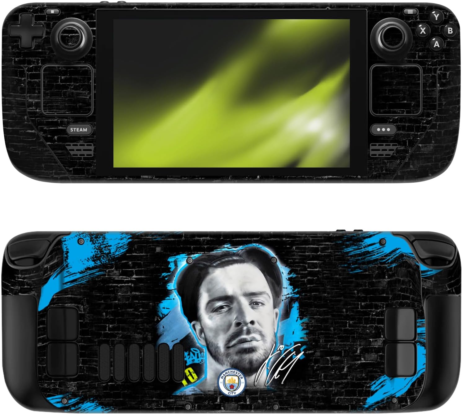 Head Case Designs Officially Licensed Manchester City Man City FC Kevin De Bruyne Graffiti Collection by Murwalls Vinyl Sticker Skin Decal Cover Compatible with Valve Steam Deck