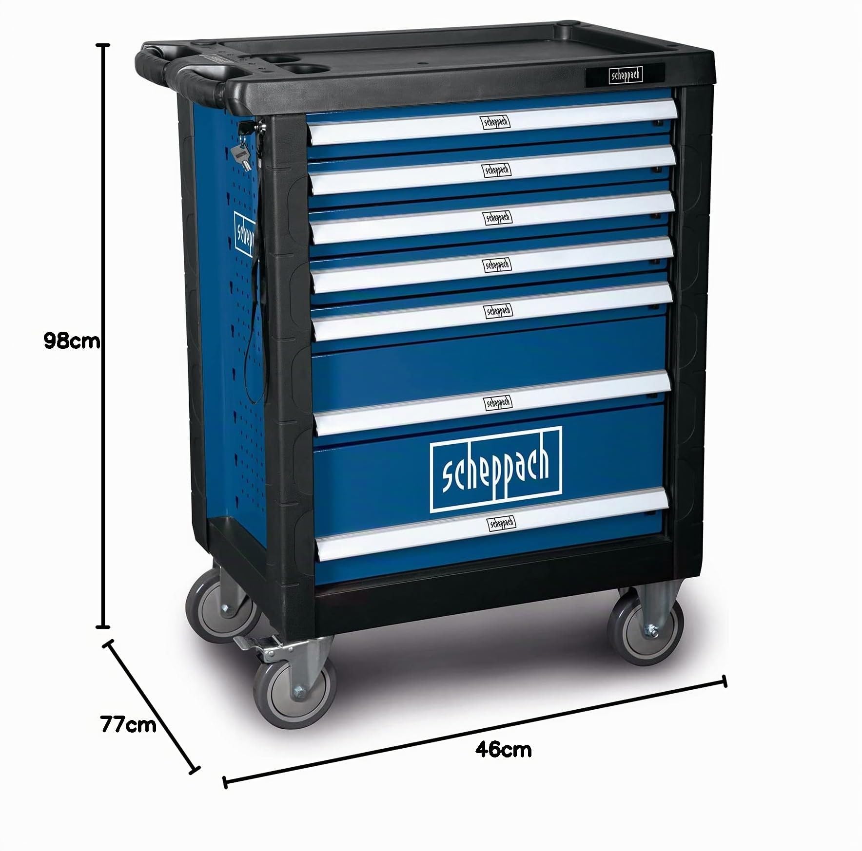 Scheppach Carrello da officina TW1000 7 cassetti 263 accessori