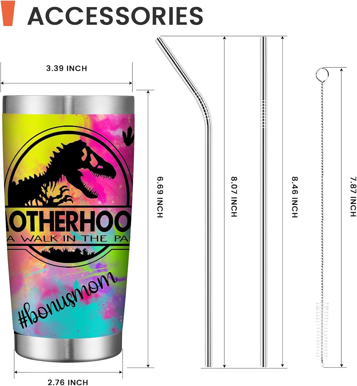 Gifts for Mom Woman 20oz Tumbler with Straws Lid for Woman, Stainless Steel Vacuum Travel Tumbler, Double Wall Insulated Coffee Mug, Gifts For Mom Woman - Image 5