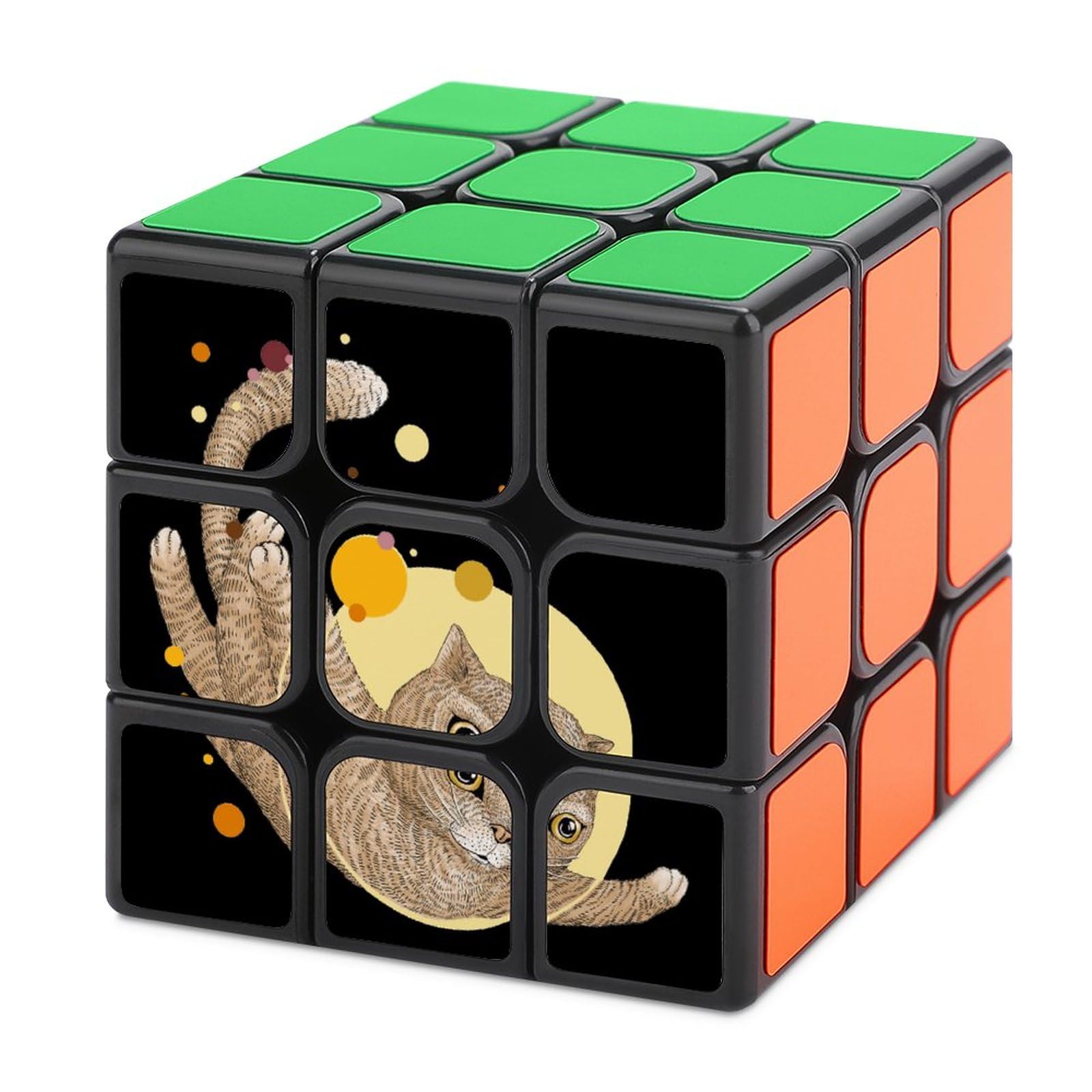 Cat Fly Space Funny Speed Cube Magic Cubes Smooth Turning Puzzle 2 * 2 * 2 Inches Game Brain for Adult
