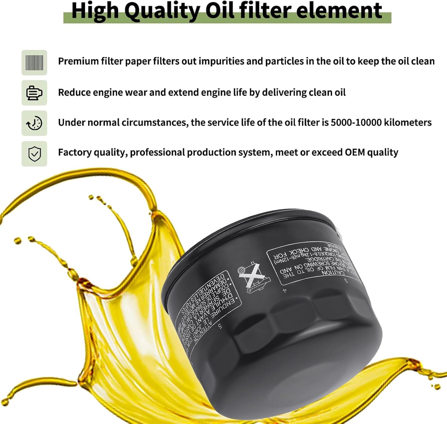 Oil Filter 49065-7007 49065-0721 Compatiable with Kawasaki FB460V FC420V FC540V FR691V FR691V FR730V FR651V FR600V FX600V FX730V FS691V FS651V FR651V Engines 492932 am125424 25 050 01(1 pack)