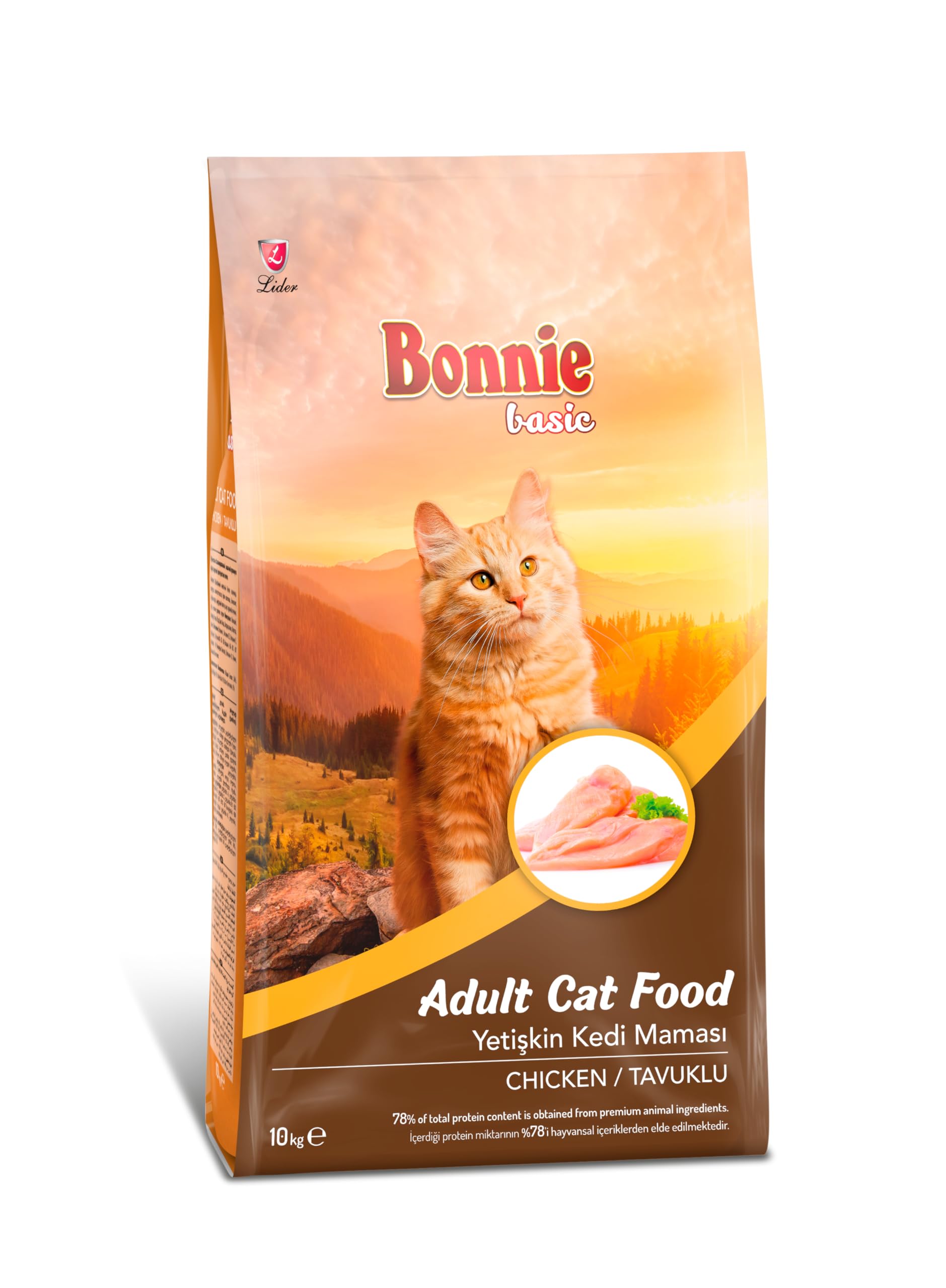 Bonnie Basic Yetişkin Tavuklu Kedi Maması 10 Kg