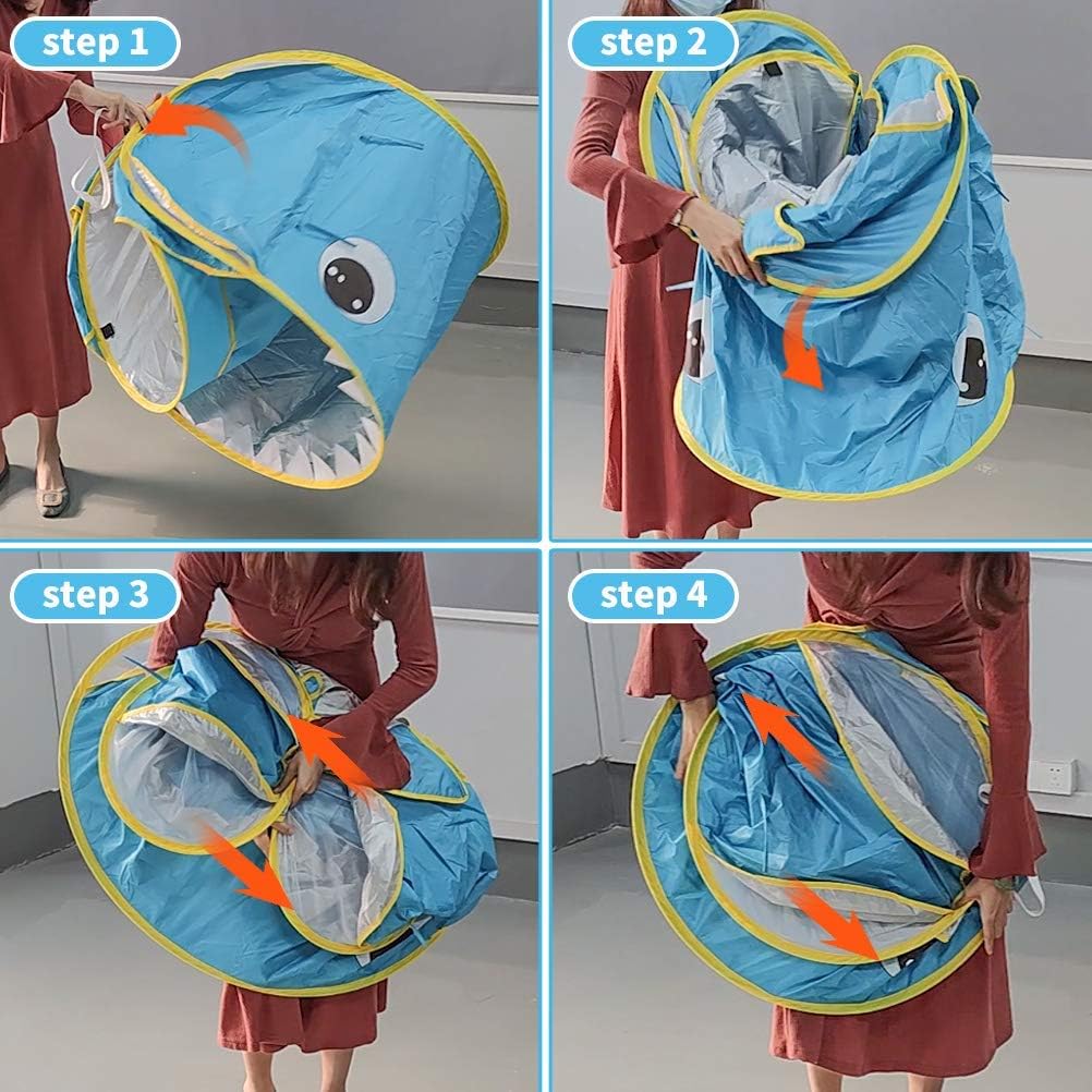 2021 Upgrade Baby Pop Up Tent,Beach Shade Baby Pool Tent,UPF 50+ Sun Shelter Waterproof for Toddler Aged 0-4 Years (Blue)