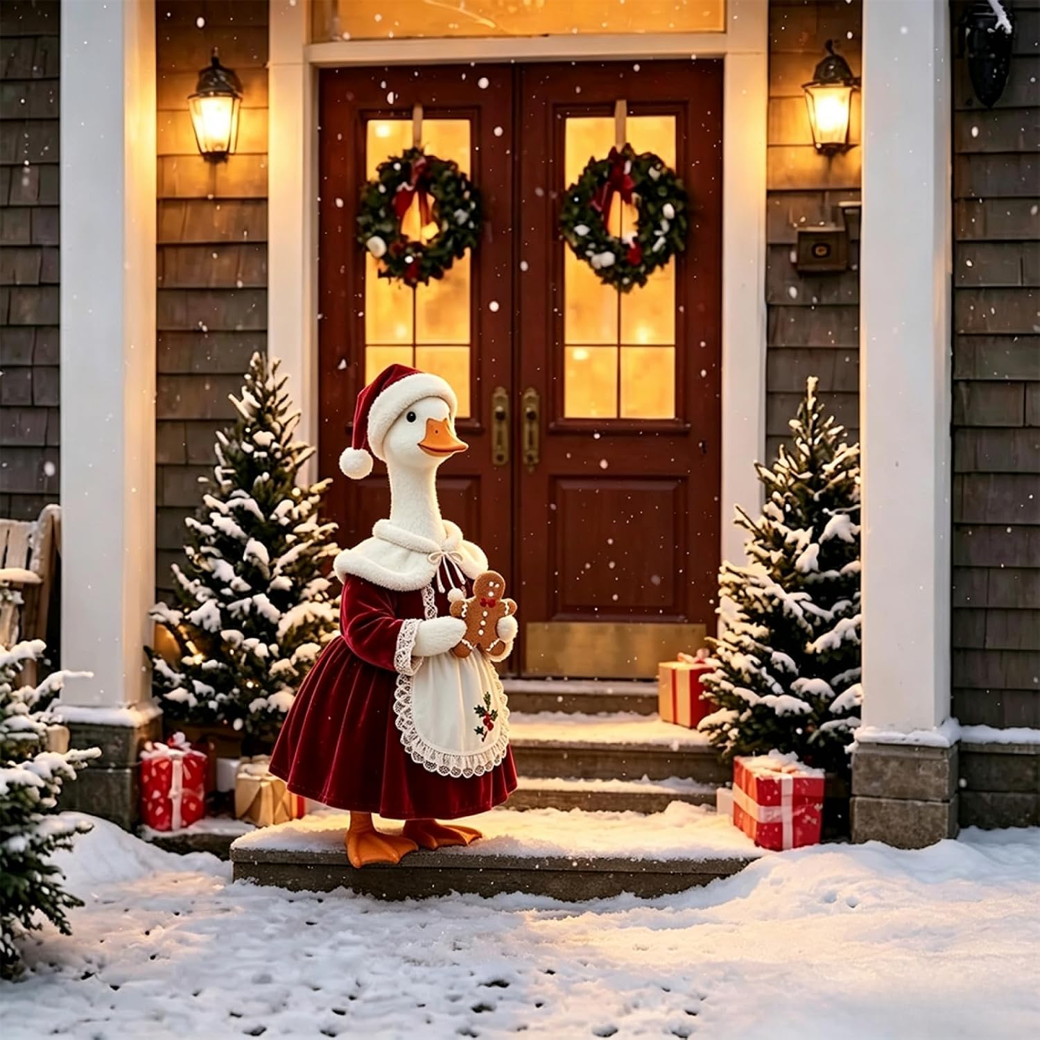 Christmas Mrs. Claus Porch Goose Outfit Goose Winter Dress with Accessories image 5